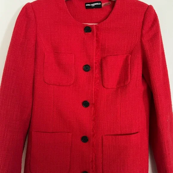 Karl Lagerfield Red Evening Jacket - Picture 2 of 7